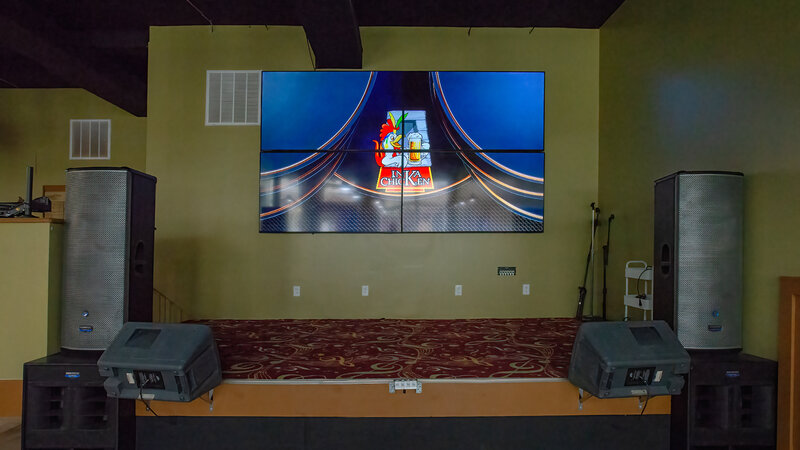 Performance stage in dining room